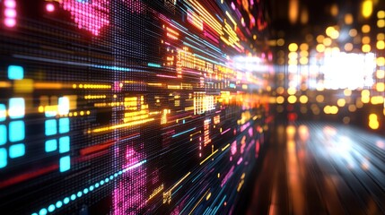 Obraz premium Abstract Digital Stream of Colorful Light and Motion Blurs