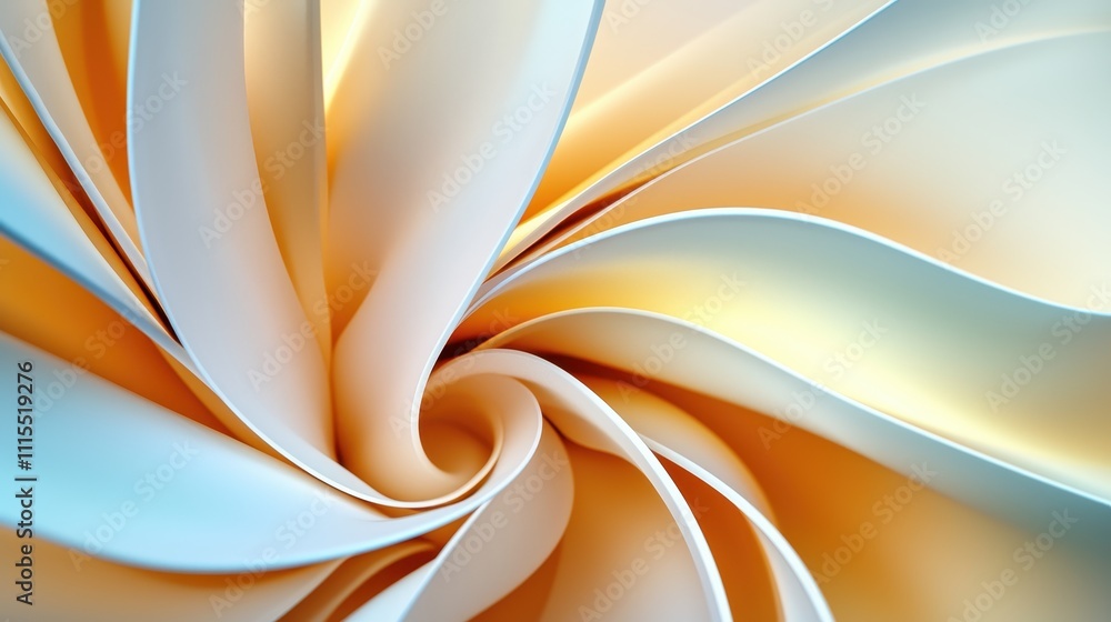 Poster abstract swirl of soft cream and peach tones in artistic design