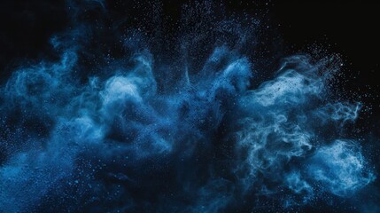 Fototapeta premium Abstract Blue Smoke on Black Background
