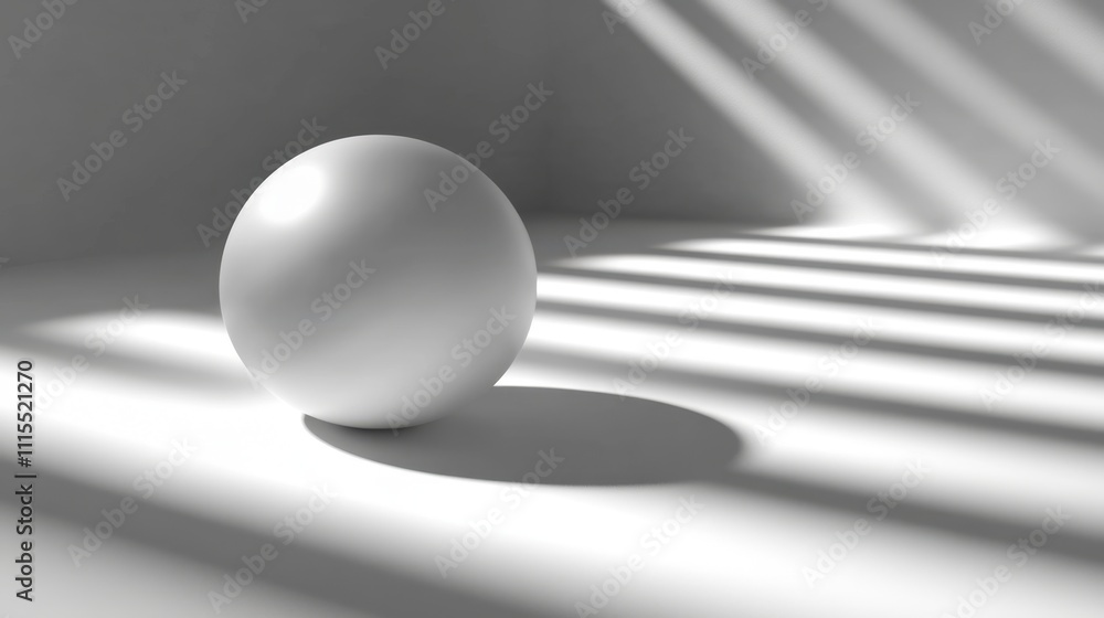 Poster modern minimalism: geometric objects with striking shadows in soft light