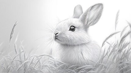 Obraz premium Artistic rabbit pencil sketch images showcasing intricate designs and creative patterns
