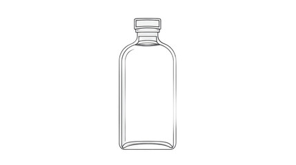 Clear Glass Bottle with Abstract Reflection Inside for Artistic Use