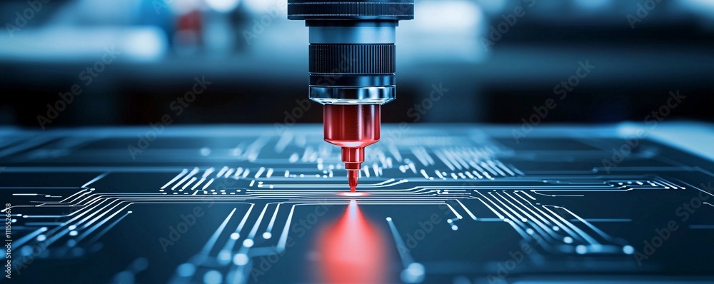 Poster conductive ink made from nanomaterials creating intricate circuits on flexible plastic sheets, set i