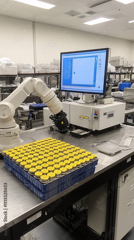 Poster robotic arms fabricating custom alloy parts with precision and efficiency in an automated setup
