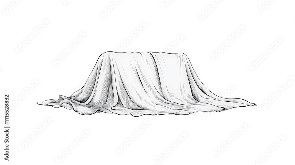 Aufkleber soft white fabric draped on a table with smooth flowing texture