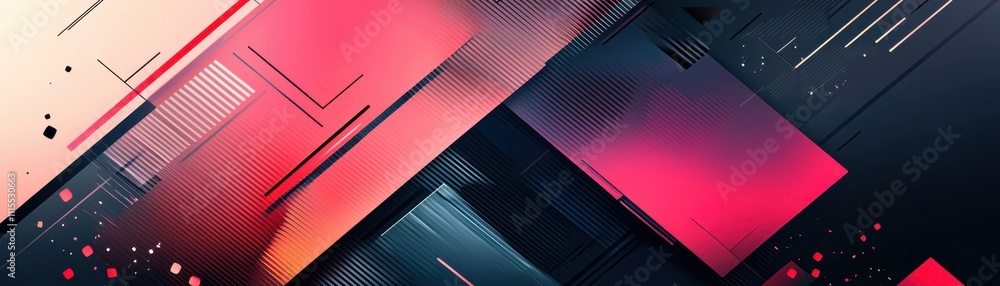 Poster Abstract Modern Geometric Background with Colorful Lines and Shapes