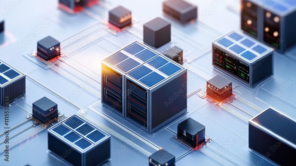 Aufkleber Solar Technology Integration with Data Servers in Modern Network Design