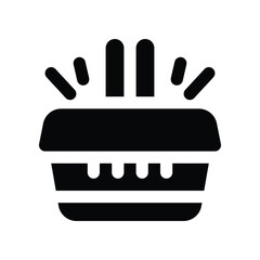 shopping basket icon. vector glyph icon for your website, mobile, presentation, and logo design.