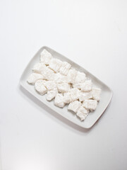 white plain mochi in plate