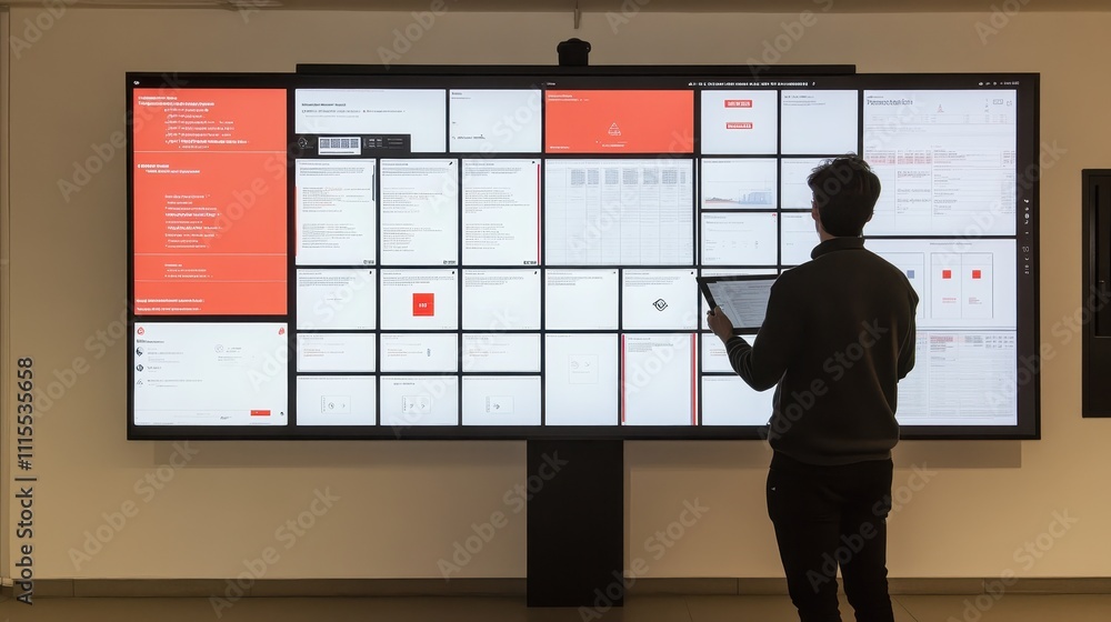 Poster digital calendar display in modern office setting