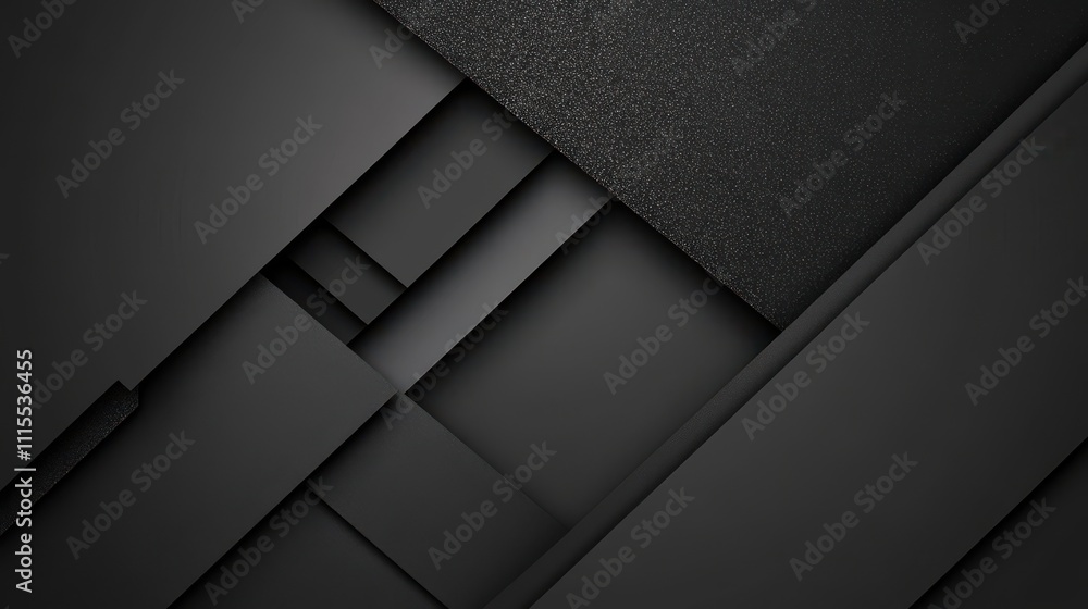 Poster abstract dark gray geometric background with overlapping layers and textured elements.