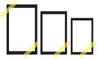 Polaroid photo frame collection. empty blank photo border mockup.  isolated on the white background.  vector illustration. EPS 10