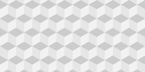 Vector abstract white and gray geometric minimal cube hexagon surface texture design. white cubies block and mete glossy thin smooth structure isometric grid banner and wallpaper.