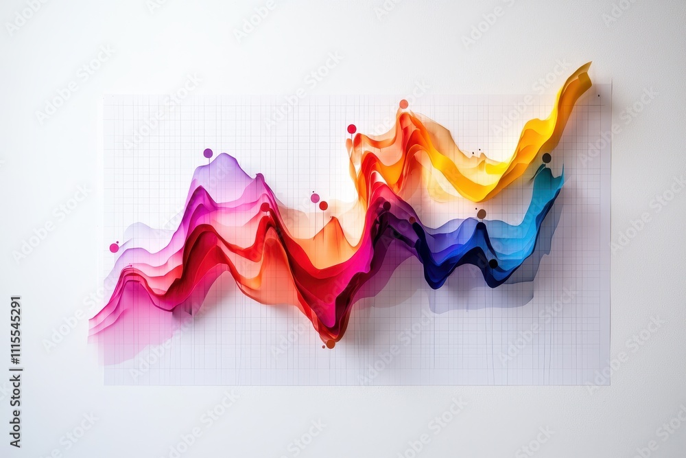 Poster Colorful abstract wave pattern with vibrant gradient design