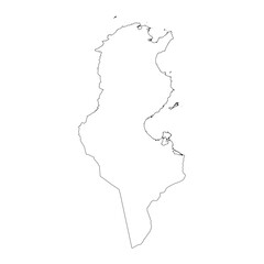 Tunisia blank outline map