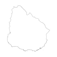 Uruguay blank outline map