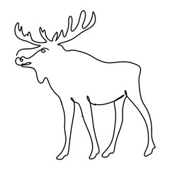 Christmas Winter Animals Line Art Vector Graphic Design Decoration