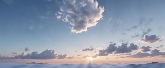 gradual transition of blue to white in the sky, vast space, calm scene