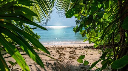 Naklejka premium Serene Coastal Views: Day, Night, and Sunset Reflections with Ocean Waves and Seashells