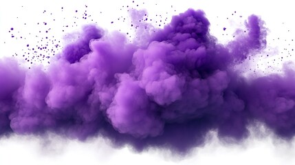 Fototapeta premium purple explosion isolated on transparent background - powder paint effect design element PNG cutout