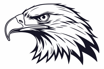 Fototapeta premium Eagle head silhouette vector illustration, head stylized logo, eagle bird icon