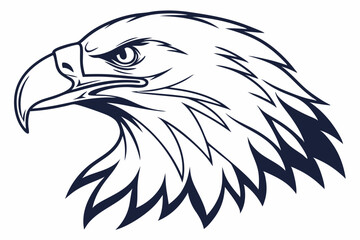 Fototapeta premium Eagle head silhouette vector illustration, head stylized logo, eagle bird icon