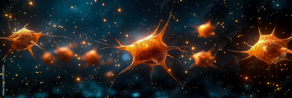 Aufkleber colorful neurons connect and interact in an abstract depiction of brain activity, showcasing the com