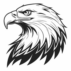 Obraz premium Eagle head silhouette vector illustration, head stylized logo, eagle bird icon