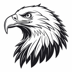 Obraz premium Eagle head silhouette vector illustration, head stylized logo, eagle bird icon