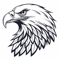 Obraz premium Eagle head silhouette vector illustration, head stylized logo, eagle bird icon