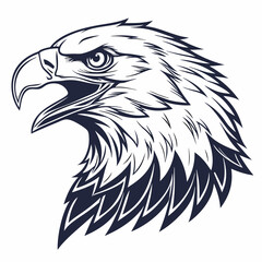 Obraz premium Eagle head silhouette vector illustration, head stylized logo, eagle bird icon