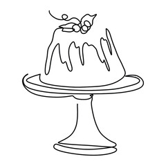 Winter Food Christmas Graphic Design Decoration  Line Art Vector