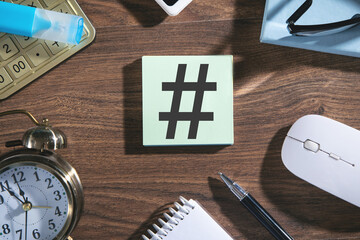 Hashtag symbol. Social media. Internet. Technology