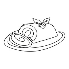 Winter Food Christmas Graphic Design Decoration  Line Art Vector