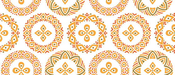 Seamless African pattern with rings. Savanna tribal vector ornament. Hand drawn weave ethnic carpet. Modern geo print on textile. Ancient rug design for bohemian interior