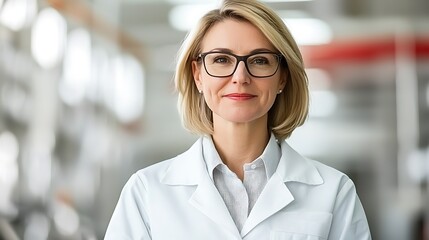 Fototapeta premium Innovative research scientist in a modern lab professional portrait close-up