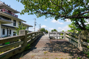 御着城跡公園に復元された旧天川橋(兵庫県姫路市)