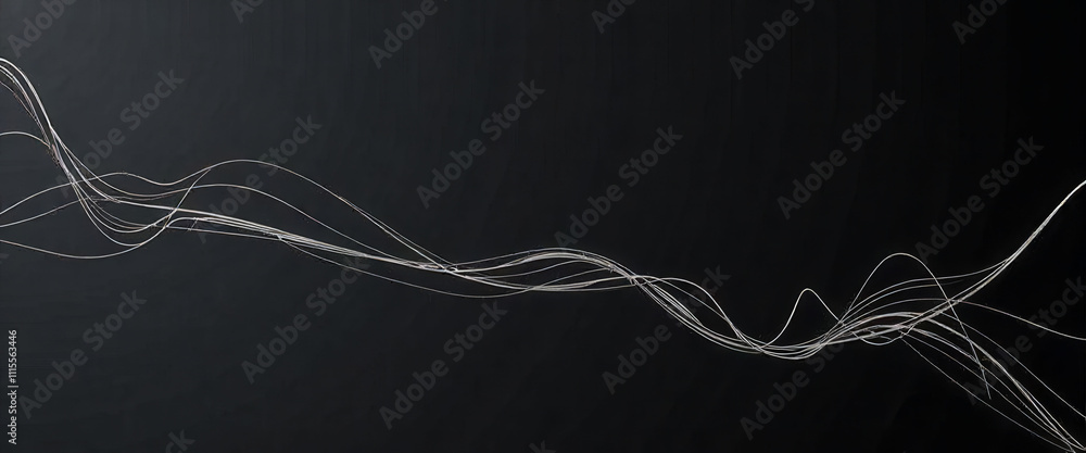Poster a spider web is shown in black and white. the web is very thin and delicate, with many strands of sp