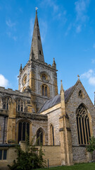 Fototapeta premium Architectural detail of Holy Trinity Church (Shakespeare's Church) in Stratford-upon-Avon, England. This historic parish church is famous as the site of Shakespeare's baptism and burial.