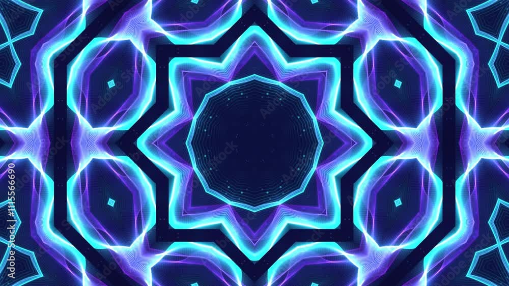 Canvas Prints psychedelic kaleidoscope motion graphic, 4k abstract colorful mandala loop