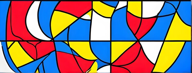 Fototapeta premium pop art wallpaper background in blue, yellow, pink and red hues