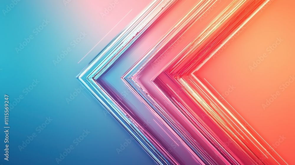 Poster abstract bright colorful background with dynamic lines and geometric shapes in gradient tones