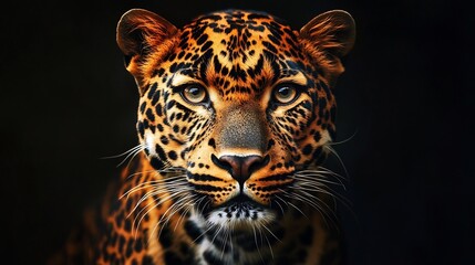 Obraz premium Magnificent Leopard Portrait: Close-Up of a Wild Cat
