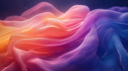 Obraz premium Abstract flowing fabric in vibrant colors, creating a dreamy atmosphere.