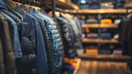 Obraz premium Beautiful clothes in modern fashion shop