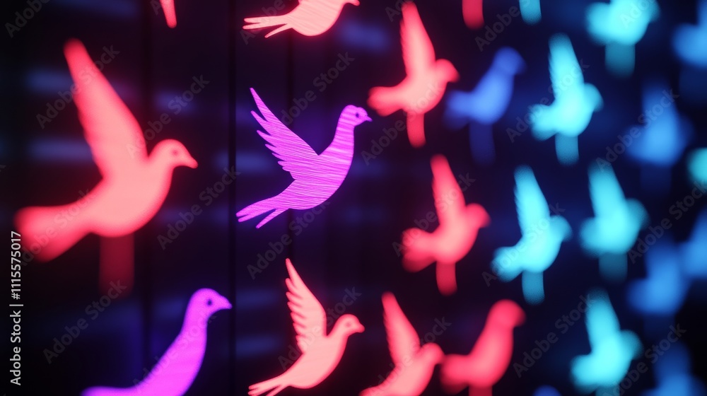 Poster a diagram illustrating the mutation of the avian flu virus, with colorful arrows showing its transit