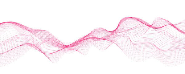 abstract vector pink wave lines on white background	