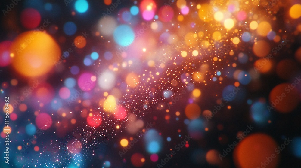 Aufkleber a vibrant abstract background filled with colorful bokeh and light effects.