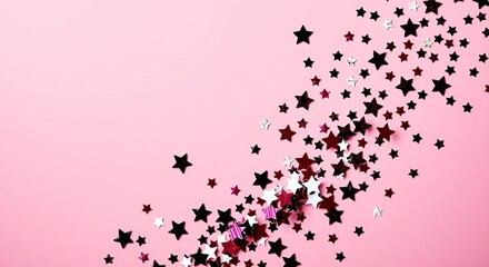 Colorful Confetti on a Pink Background

