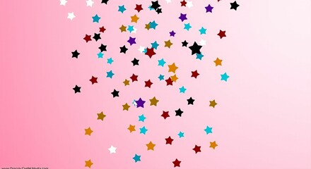 Colorful Confetti on a Pink Background

